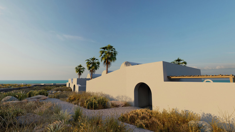 Press kit | 6076-01 - Press release | Arched Residencies on Santorini Island - iraisynn attinom - Residential Architecture - entrance - Photo credit: iraisynn attinom