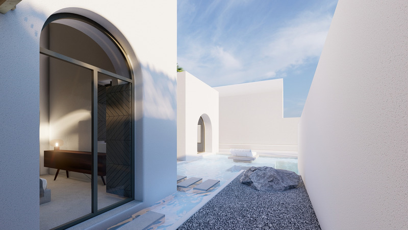 Press kit | 6076-01 - Press release | Arched Residencies on Santorini Island - iraisynn attinom - Residential Architecture - back yard 2 - Photo credit: iraisynn attinom