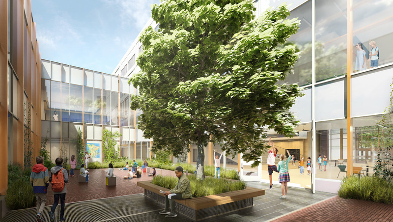 Dossier de presse | 1387-09 - Communiqué de presse | NEUF + 12 directeur(-trice)s - NEUF architect(e)s - Évènement + Exposition -  <p class="">École secondaire de Montréal-Nord (en cours). En collaboration avec TLA Architectes + UN architecture</p>  - Crédit photo :  NEUF architect(e)s 