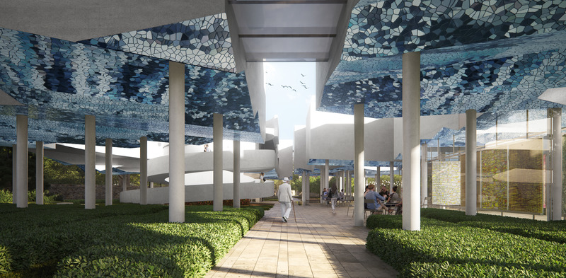 Press kit | 5649-02 - Press release | Blue Vibrations: Aytac Architects to Break Ground on Award-Winning Museum Design for Devrim Erbil - Aytac Architects - Institutional Architecture - MUSEUM GARDEN ENTRANCE - Photo credit: Aytac Architects