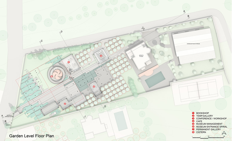 Press kit | 5649-02 - Press release | Blue Vibrations: Aytac Architects to Break Ground on Award-Winning Museum Design for Devrim Erbil - Aytac Architects - Institutional Architecture - MUSEUM GARDEN PLAN - Photo credit: Aytac Architects