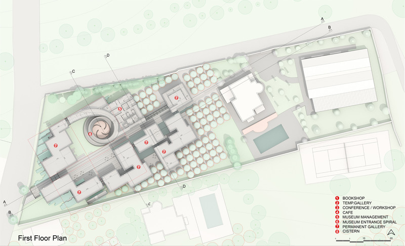 Press kit | 5649-02 - Press release | Blue Vibrations: Aytac Architects to Break Ground on Award-Winning Museum Design for Devrim Erbil - Aytac Architects - Institutional Architecture - FIRST FLOOR PLAN - Photo credit: Aytac Architects