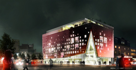 Dossier de presse | 675-05 - Communiqué de presse | Le 2-22, Quartier des spectacles, Montréal - Aedifica - Architecture institutionnelle