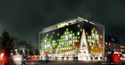 Dossier de presse | 675-05 - Communiqué de presse | Le 2-22, Quartier des spectacles, Montréal - Aedifica - Architecture institutionnelle
