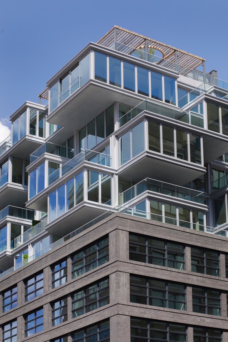 Dossier de presse | 1472-08 - Communiqué de presse | concrete Designs First Residential Building in Manhattan - Concrete Amsterdam - Architecture résidentielle -  The West - brick &amp; cloud detail - Crédit photo : ewout huibers