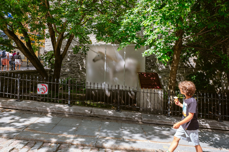 Dossier de presse | 2402-05 - Communiqué de presse | PASSAGES INSOLITES : une 9e édition grandiose et engagée - EXMURO arts publics - Art - Mythe et évidence par Mathieu Valade - Crédit photo : Stéphane Bourgeois