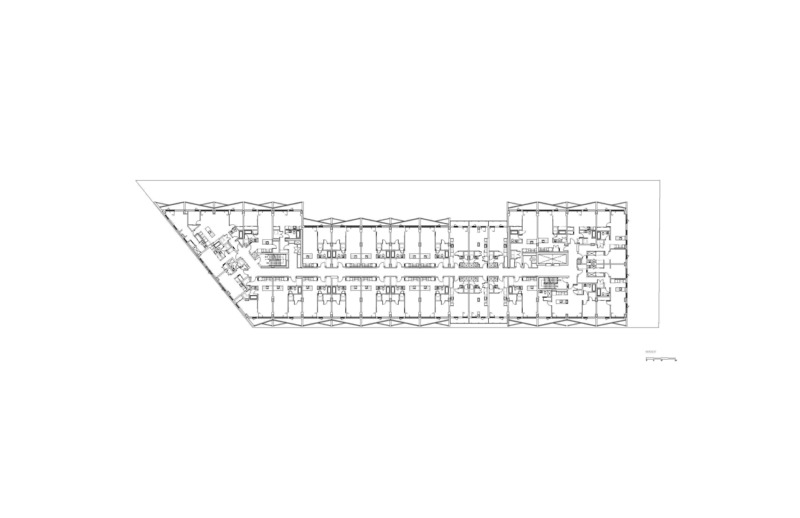 Press kit | 1317-19 - Press release | Joie de Vivre: the beginning of a human-centered architectural dialogue in the heart of an industrial district - ACDF Architecture - Residential Architecture - 8th floor plan - Photo credit:  ACDF 