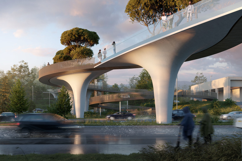 Dossier de presse | 4008-02 - Communiqué de presse | Pedestrian Green Bridge in Almaty - ATRIUM - Architecture institutionnelle - Crédit photo : atrium studio