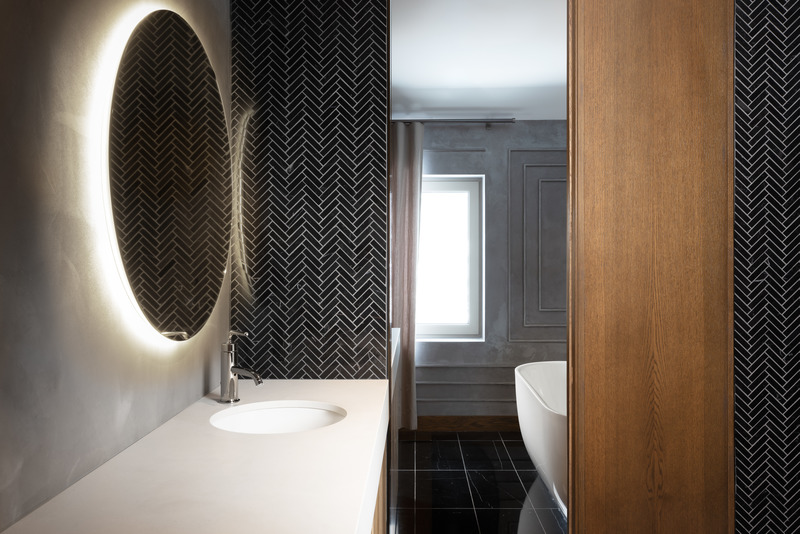 Dossier de presse | 3083-02 - Communiqué de presse | Maison Caledonia - Imagine studio design - Design d’intérieur résidentiel - Salle de bain des maîtres - Crédit photo : Studio CRBN