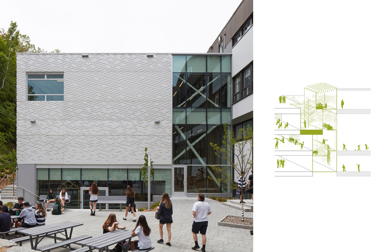 Press kit | 1057-12 - Press release | College St-Hilaire Expansion - KANVA - Institutional Architecture - Dyptic #2 - Photo credit: James Brittain and KANVA