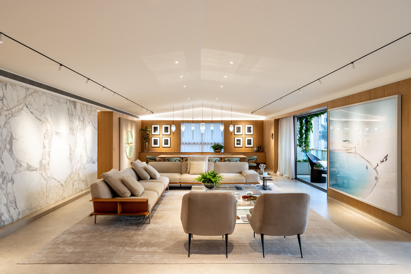 Dossier de presse | 3039-03 - Communiqué de presse | Gar Apartment - Coletivo Arquitetos - Design d’intérieur résidentiel - Living Room  - Crédit photo : Fran Parente