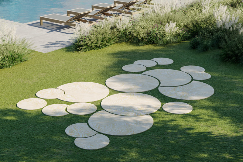 Dossier de presse | 4232-14 - Communiqué de presse | Voyage en Méditerranée avec les céramiques d’extérieur de TERZADIMENSIONE - TERZADIMENSIONE - Produit - Rug' Stone Decor, Dunes - Crédit photo : avec la permission de Terzadimensione