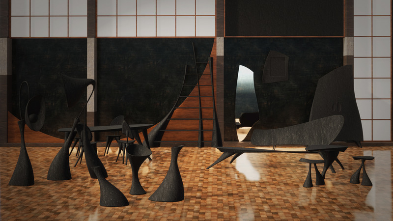 Press kit | 6388-01 - Press release | Characters, Japanese Calligraphy-Inspired Furniture - SABI by Sabina Blasiotti - Product - Photo credit: SABI by Sabina Blasiotti