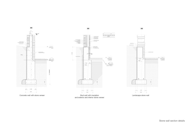 Press kit | 2603-02 - Press release | Virgin Vineyard House - LAMAS Architecture Ltd - Residential Architecture - Stone wall detail drawings - Photo credit: LAMAS Architecture Ltd