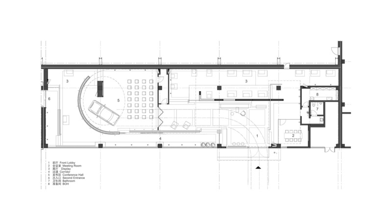 Dossier de presse | 4869-04 - Communiqué de presse | The Mountain City Showroom - Studio DOTCOF - Design d’intérieur commercial - Plan - Crédit photo : Studio DOTCOF