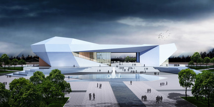Dossier de presse | 896-01 - Communiqué de presse | Le Grand Thêatre du Shanxi, à Taiyuan (Chine) - Arte Charpentier Architectes - Architecture institutionnelle - Crédit photo : 3D - Perspective du concours