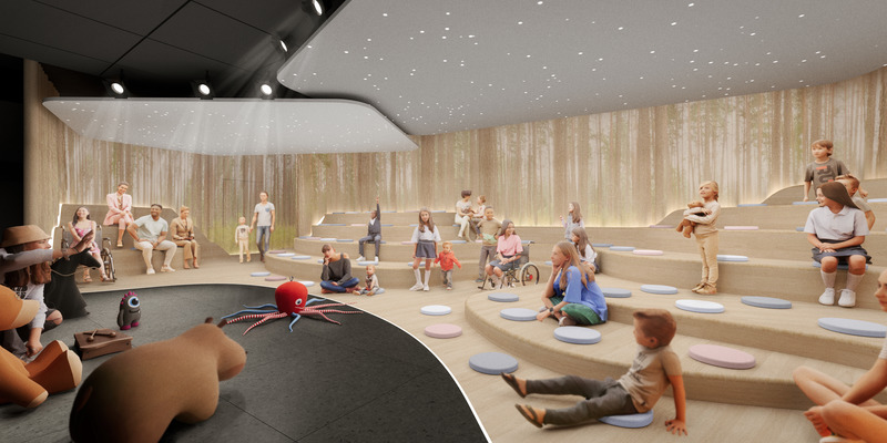 Dossier de presse | 721-13 - Communiqué de presse | Nouvelle bibliothèque centrale de Saskatoon - Formline | Chevalier Morales | Architecture49 - Architecture institutionnelle - Théâtre des enfants - Crédit photo : <p class="">Formline | Chevalier Morales | Architecture49</p>