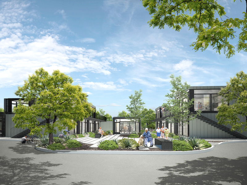 Press kit | 5795-03 - Press release | ANX Foregrounds Community Health and Wellness at Sage Gardens - ANX / Aaron Neubert Architects - Residential Architecture - Recreation/Laundry Room Garden - Photo credit: ANX / Aaron Neubert Architects