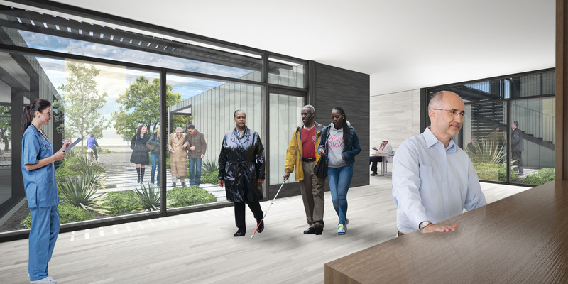 Press kit | 5795-03 - Press release | ANX Foregrounds Community Health and Wellness at Sage Gardens - ANX / Aaron Neubert Architects - Residential Architecture - Offices/Social Services - Interior<br style=""> - Photo credit: ANX / Aaron Neubert Architects