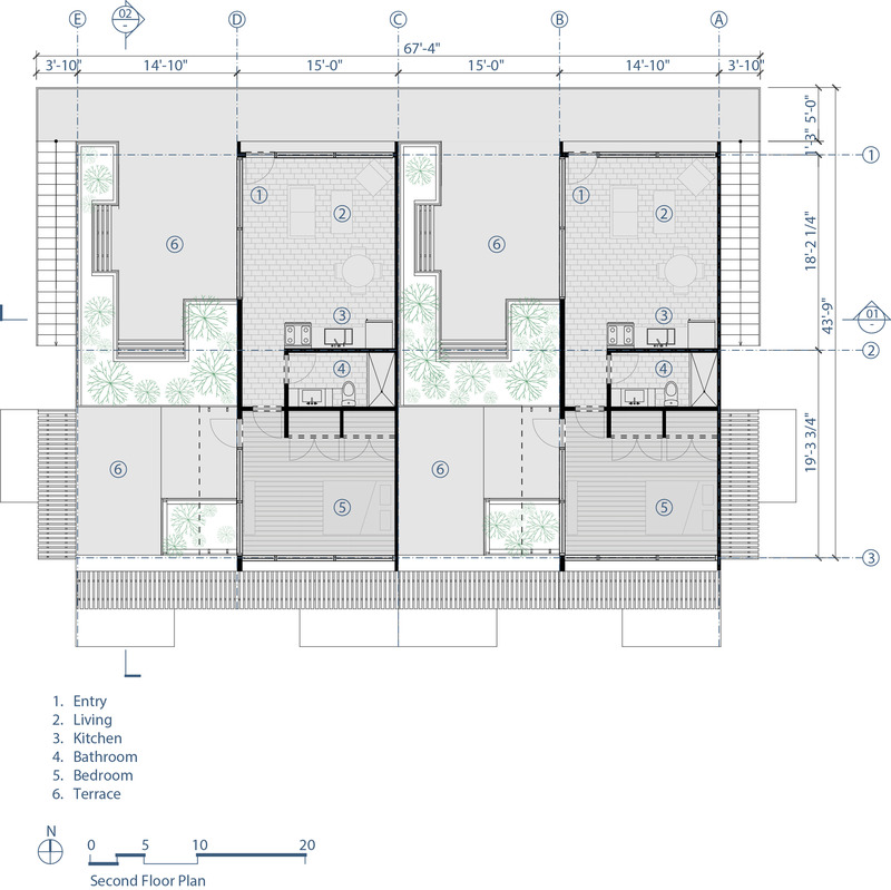 Press kit | 5795-03 - Press release | ANX Foregrounds Community Health and Wellness at Sage Gardens - ANX / Aaron Neubert Architects - Residential Architecture - Residential Units - Second Floor Plans - Photo credit: ANX / Aaron Neubert Architects