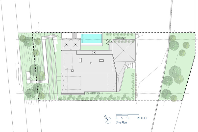 Press kit | 5795-02 - Press release | ANX’s Wrap Recess House Maximizes Outdoor Living - ANX / Aaron Neubert Architects - Residential Architecture - Site Plan<br> - Photo credit: ANX
