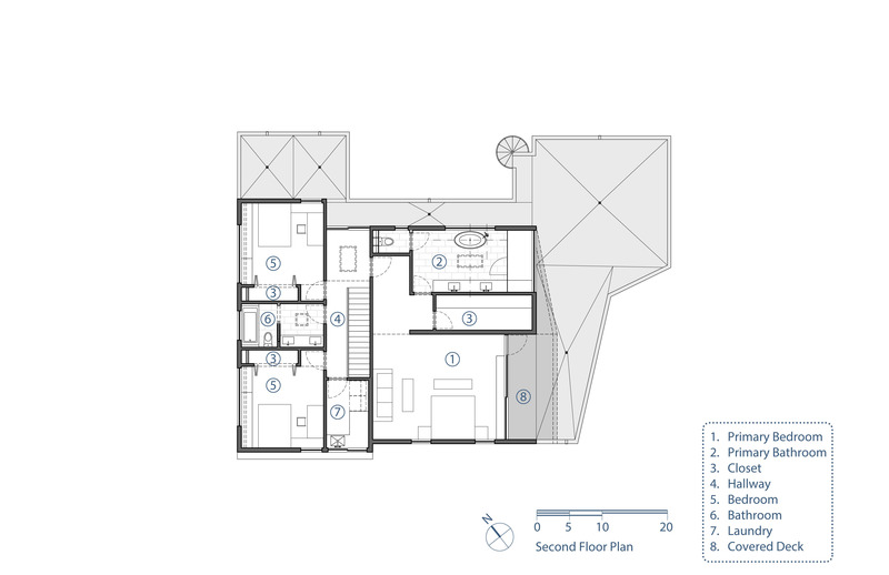 Press kit | 5795-02 - Press release | ANX’s Wrap Recess House Maximizes Outdoor Living - ANX / Aaron Neubert Architects - Residential Architecture - Second Floor Plan<br> - Photo credit: ANX