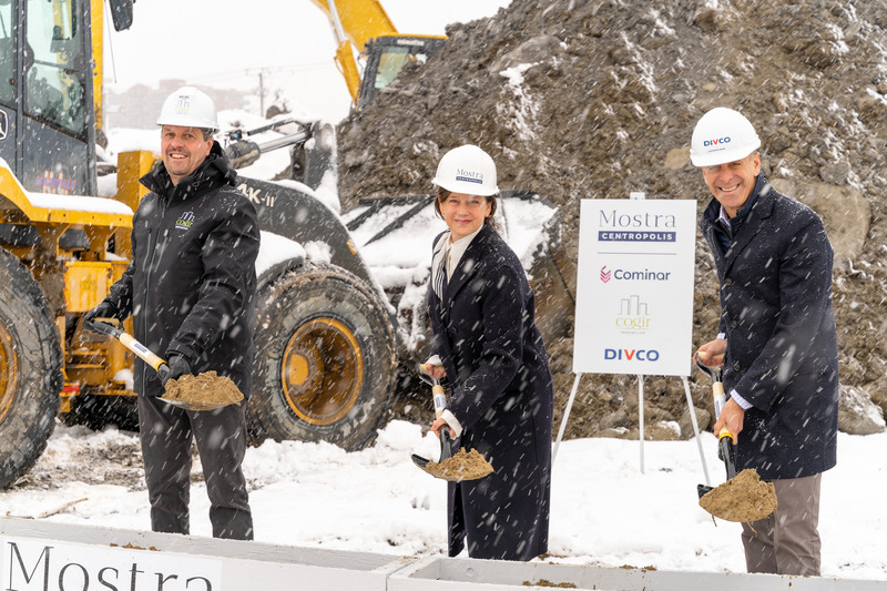 Press kit | 2056-11 - Press release | New Real Estate Project In The Heart Of The Centropolis Complex In Laval: A Unique Concept For A Colourful And Dynamic Community! - Cominar, Cogir Real Estate and Divco - Real Estate -   Marc Doré President Real Estate Development and Construction Cogir Real Estate, Julie Lafrenière Vice President Development Cominar, Jordan Aberman Managing Principal Divco   - Photo credit: Mostra Centropolis