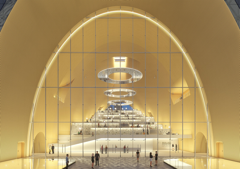 Press kit | 5204-01 - Press release | Hengqin Culture & Art Complex: A Beacon of Growth and a Bastion of Arts and Culture - Yunchao Xu/Atelier Apeiron - Institutional Architecture -  The library 01  - Photo credit: Yunchao Xu