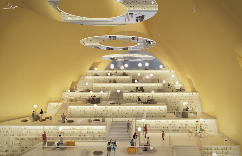 Press kit | 5204-01 - Press release | Hengqin Culture & Art Complex: A Beacon of Growth and a Bastion of Arts and Culture - Yunchao Xu/Atelier Apeiron - Institutional Architecture -  The library 03  - Photo credit: Yunchao Xu