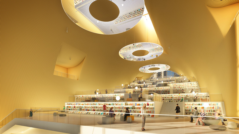 Press kit | 5204-01 - Press release | Hengqin Culture & Art Complex: A Beacon of Growth and a Bastion of Arts and Culture - Yunchao Xu/Atelier Apeiron - Institutional Architecture -  The library 04  - Photo credit: Yunchao Xu
