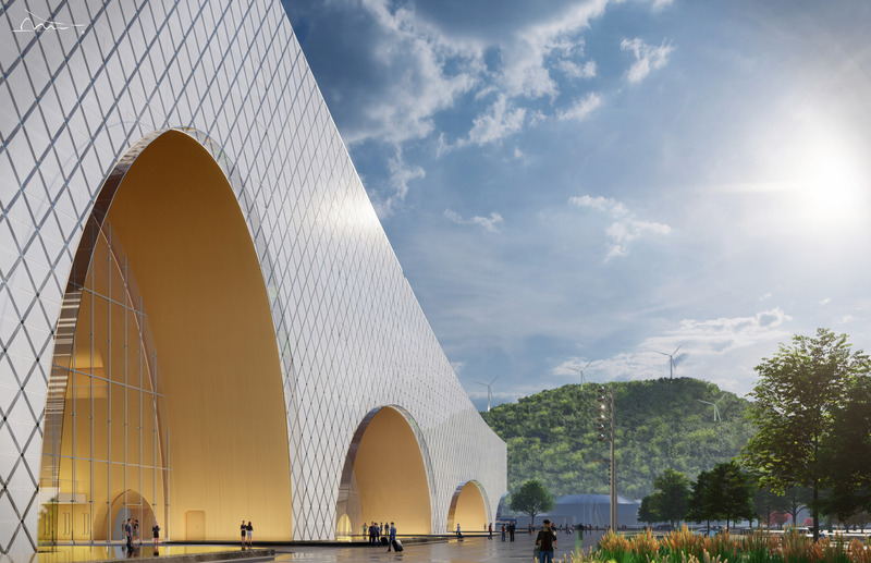 Press kit | 5204-01 - Press release | Hengqin Culture & Art Complex: A Beacon of Growth and a Bastion of Arts and Culture - Yunchao Xu/Atelier Apeiron - Institutional Architecture -  The view from the plaza  - Photo credit: Yunchao Xu
