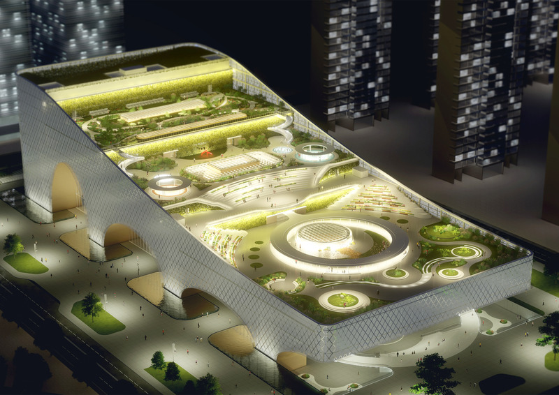 Press kit | 5204-01 - Press release | Hengqin Culture & Art Complex: A Beacon of Growth and a Bastion of Arts and Culture - Yunchao Xu/Atelier Apeiron - Institutional Architecture - Ariel view at night  - Photo credit: Yunchao Xu