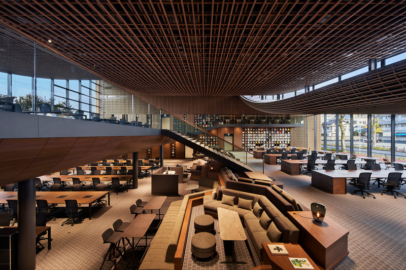 Dossier de presse | 1955-02 - Communiqué de presse | The Office Inspired by Woven Fabrics - Hiroshi Nakamura & NAP, Takenaka Corporation - Architecture commerciale - Crédit photo : Koji Fujii / TOREAL