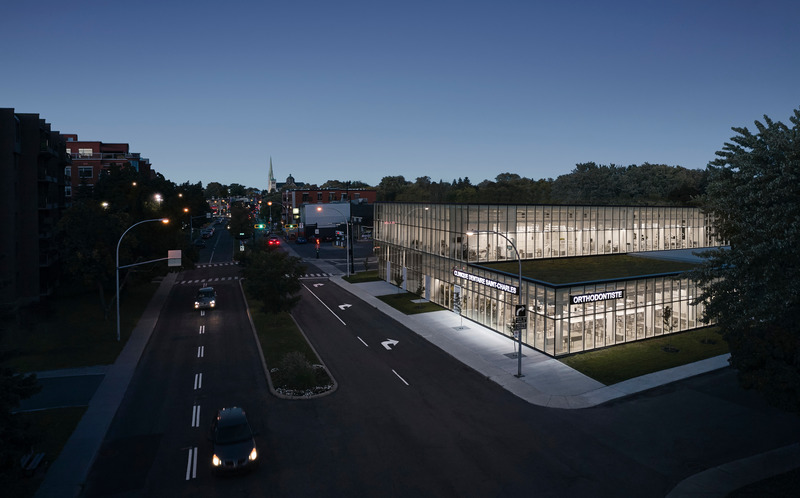Dossier de presse | 1010-17 - Communiqué de presse | Clinique dentaireSt-Charles - Studio Jean Verville architectes - Architecture commerciale - Crédit photo : Maxime Brouillet