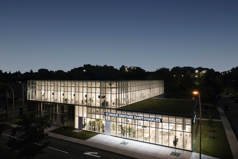 Dossier de presse | 1010-17 - Communiqué de presse | Clinique dentaireSt-Charles - Studio Jean Verville architectes - Architecture commerciale - Crédit photo : Maxime Brouillet