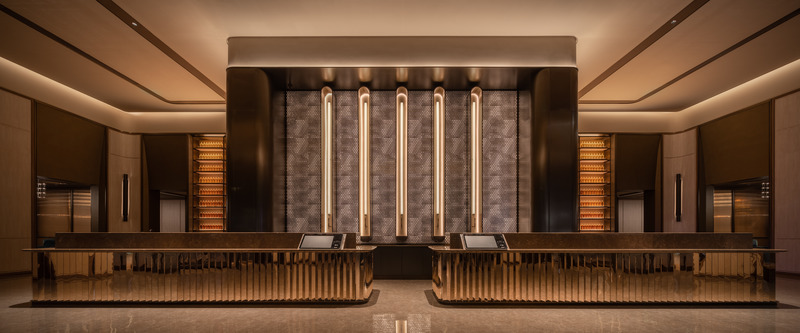 Press kit | 3531-07 - Press release | Crystal Orange Hotel Shanghai Pudong Lujiazui - Vermilion Zhou Design Group - Commercial Interior Design - Hotel lobby  - Photo credit: Jian Quan Wu 