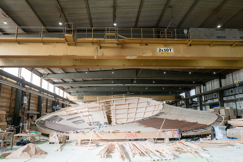 Press kit | 4064-01 - Press release | The Helsinki Biennial Pavilion Wins the Architecture MasterPrize 2022 - Verstas Architects - Urban Design - Building the pavilion in a carpenter’s workshop - Photo credit: Pyry Kantonen