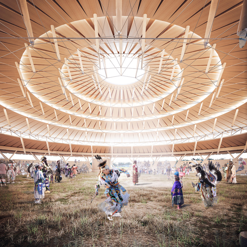Press kit | 661-72 - Press release | Day Two Winners of WAF 2022 International Architectural Awards Announced - World Architecture Festival (WAF) - Competition - Muscowpetung Powwow Arbour by Oxbow Architecture Inc. &amp; Richard Kroeker - Photo credit: Oxbow Architecture Inc. &amp; Richard Kroeker