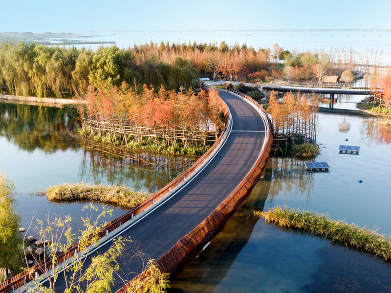 Press kit | 6580-01 - Press release | Suzhou Huanyuandang Ecological Restoration and Shoreline Linkage Project - Tus-Design Group Co.,Ltd - Landscape Architecture -  Aerial view-walking path - Photo credit: <p class="">Tus-Design Group Co.,Ltd</p>