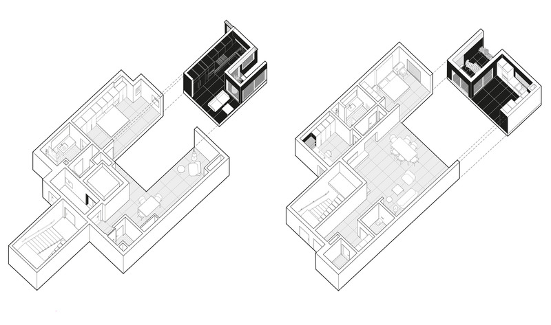 Dossier de presse | 6573-01 - Communiqué de presse | VOID+ - Studio Pousti - Architecture résidentielle -   <p class="">Various configurations of interior layouts effecting the massing of the façade is studied. There are alternatives to choose from. The best option working with the core ideas of the project corresponding to the interplay of form, material and volumes is chosen<br></p>   - Crédit photo : Maryam Pousti and Ronak Monfared