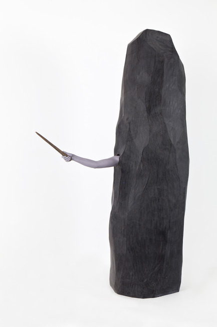 Press kit | 701-06 - Press release | Ghada Amer, Valérie Blass and Wangechi Mutu exhibitions at the MAC - Musée d'art contemporain de Montréal (MAC) - Event + Exhibition - Valérie BlassCe nonobstant, 2011Polystyrène expansé, enduit Foam Coat, mastic Magic Sculp, plâtre, bâton, peinture à l’huile270 × 164 × 86 cmCollection de l’artisteAvec l’aimable permission de Parisian Laundry, Montréal - Photo credit: Guy L’Heureux