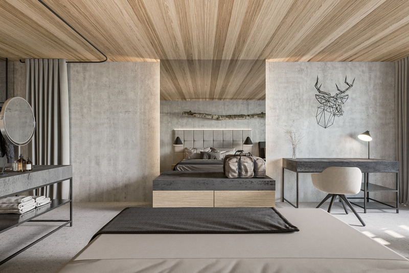 Dossier de presse | 3053-03 - Communiqué de presse | Hotel Natura Extension - ENOTA - Architecture commerciale - Hotel Natura Extension - room  - Crédit photo : visualizations: Spacer 