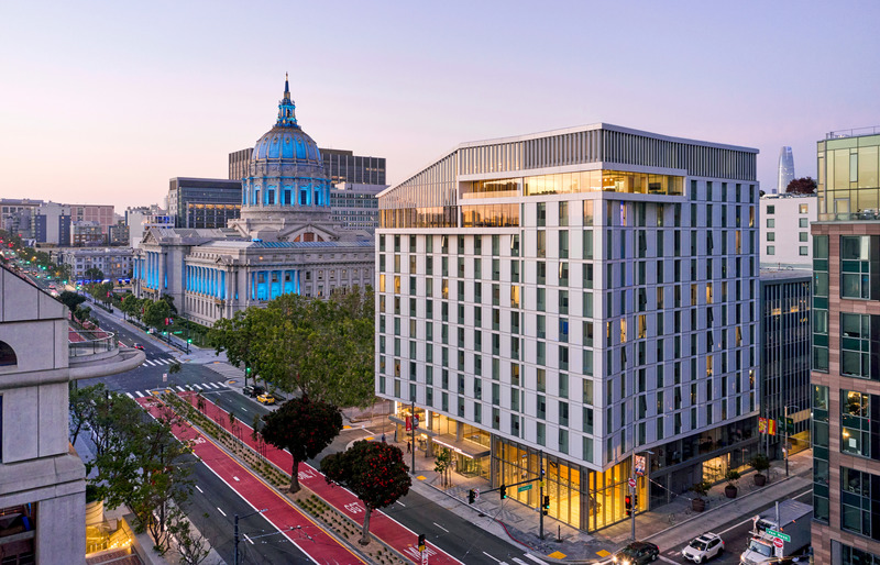 Press kit | 1844-02 - Press release | San Francisco Conservatory of Music’s New Ute and William K. Bowes, Jr. Center - Mark Cavagnero Associates - Institutional Architecture -   The Bowes Center is set in the heart of the Civic Center cultural and arts district.     - Photo credit: Tim Griffith