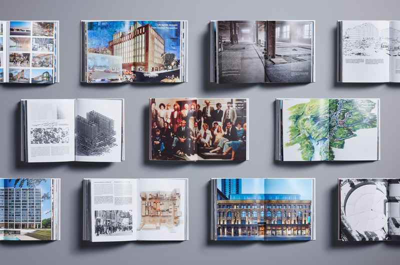 Press kit | 1387-10 - Press release | 50 Years, 500+ Pages - NEUF architect(e)s - Event + Exhibition - Contents of "Half a Century of Building Storeys" - Photo credit: Virginie Gosselin
