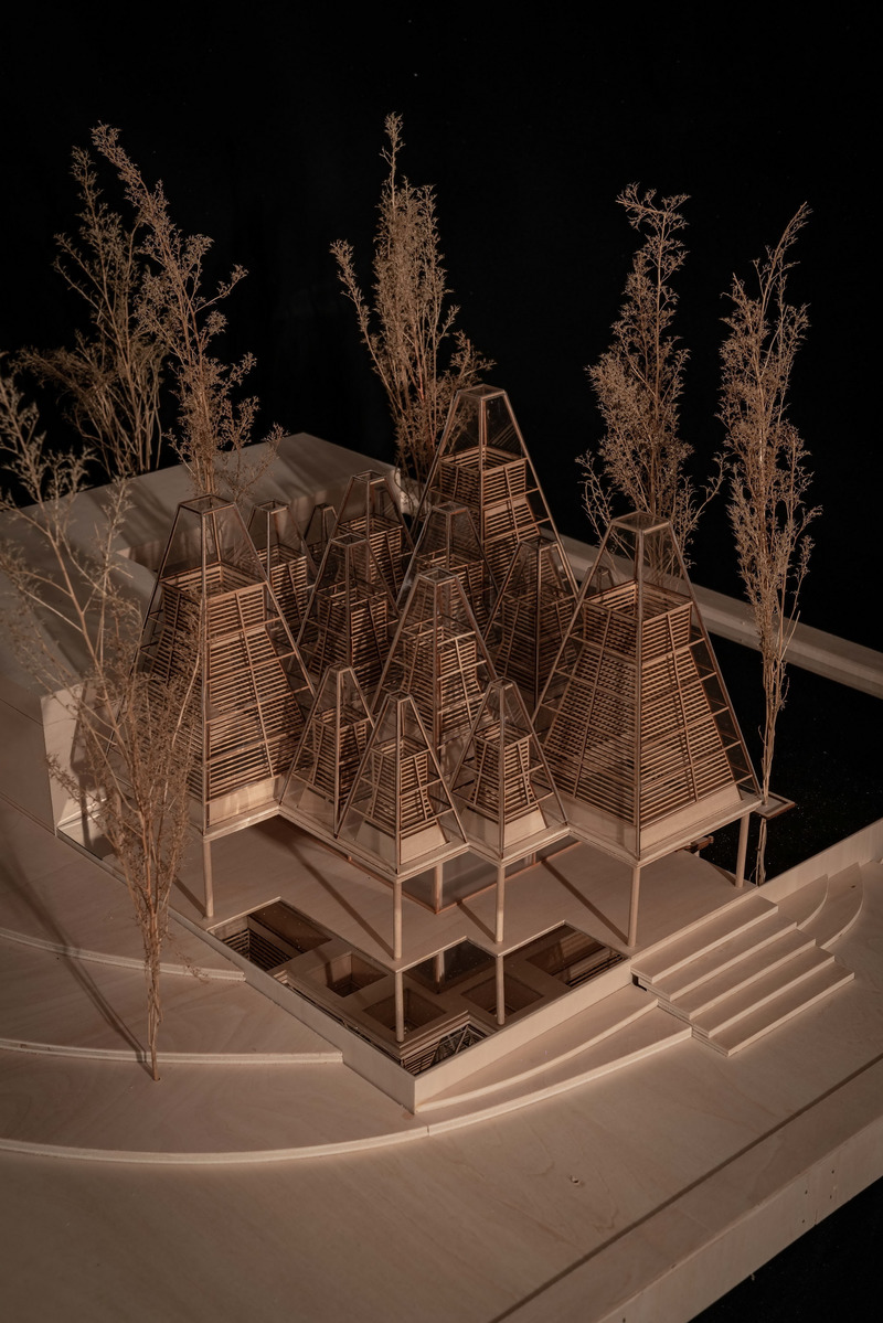 Dossier de presse | 3524-01 - Communiqué de presse | Restaurant of Metasequoia Grove - GOA (Group of Architects) - Architecture commerciale - Building Structure Study Model - Crédit photo : ©GOA