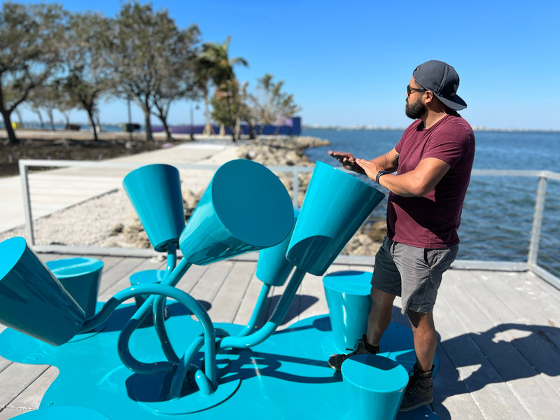 Press kit | 5595-06 - Press release | A Series of Playable Art Installations Activate Revitalized Waterfront Park - The Urban Conga - Art - Photo credit: Ryan Swanson