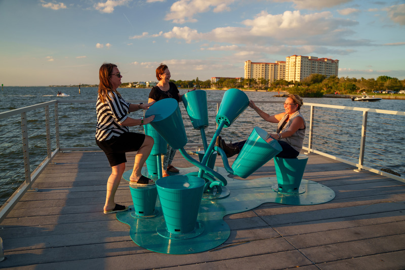 Press kit | 5595-06 - Press release | A Series of Playable Art Installations Activate Revitalized Waterfront Park - The Urban Conga - Art - Photo credit: Christopher Brickman