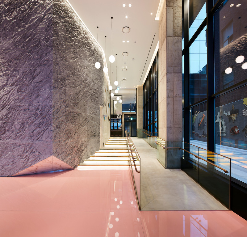 Press kit | 6576-02 - Press release | SCAAA Skillfully Aligns Critical Thinking and Creativity with Commerce - SCAAA - Commercial Architecture - <p class="">RYSE:  The Hongdae district’s reputation as an arts hub is made visible with the design of a glass curtain wall that directly faces a public art wall. </p> - Photo credit: <p class="">Kim YongKwan </p><p class="">@yongkwankim_photo</p>