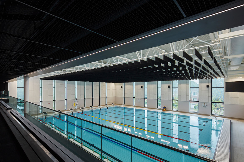 Press kit | 1057-13 - Press release | Rosemont Aquatic Center - Poirier Fontaine Architectes Inc. in collaboration with Riopel + associés architectes and KANVA - Institutional Architecture - Main pool - Photo credit: James Brittain