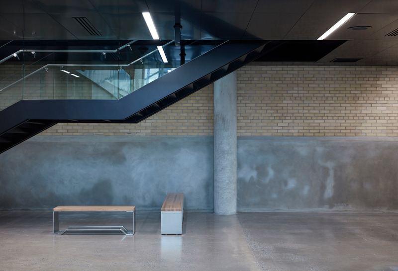 Press kit | 1057-13 - Press release | Rosemont Aquatic Center - Poirier Fontaine Architectes Inc. in collaboration with Riopel + associés architectes and KANVA - Institutional Architecture - Hall staircase - Photo credit: James Brittain